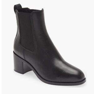 Rag & Bone Icons Hazel Chelsea Boot Black Leather Heeled Booties